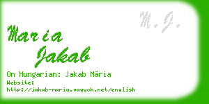 maria jakab business card
